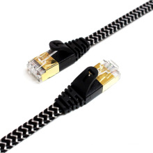 Cat7 10 Gigabit Ethernet Сверхплоский патч-кабель Нейлоновый плетеный